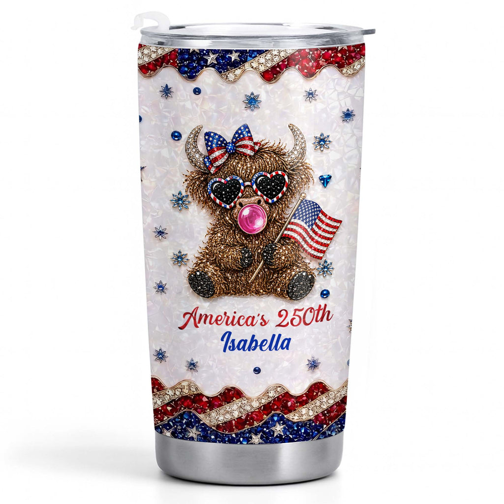 Personalized 20oz Tumbler with American Flag for Independence Day Gift 20oz Tumbler GradoCreations