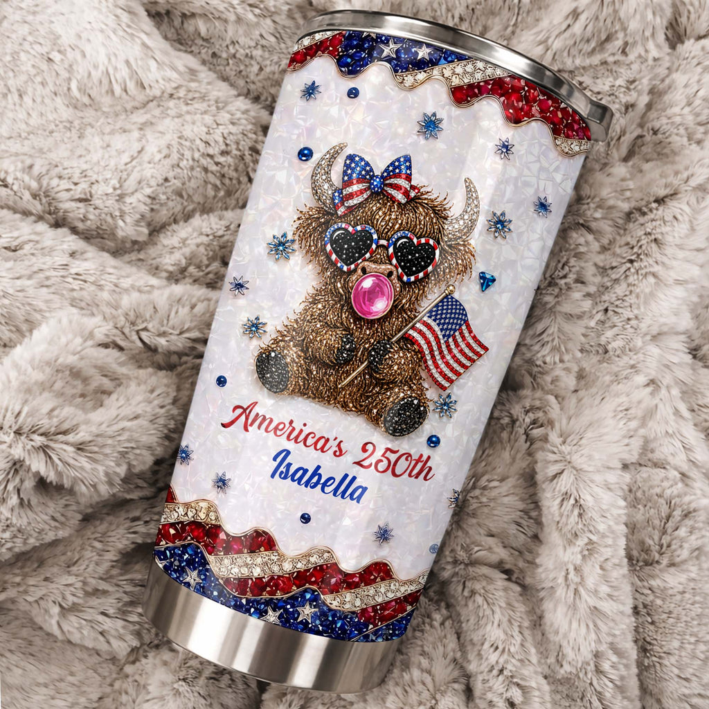 Personalized 20oz Tumbler with American Flag for Independence Day Gift 20oz Tumbler GradoCreations