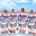 Personalized USA Flag Beach Towel Custom Family Name Gift Beach Towels GradoCreations