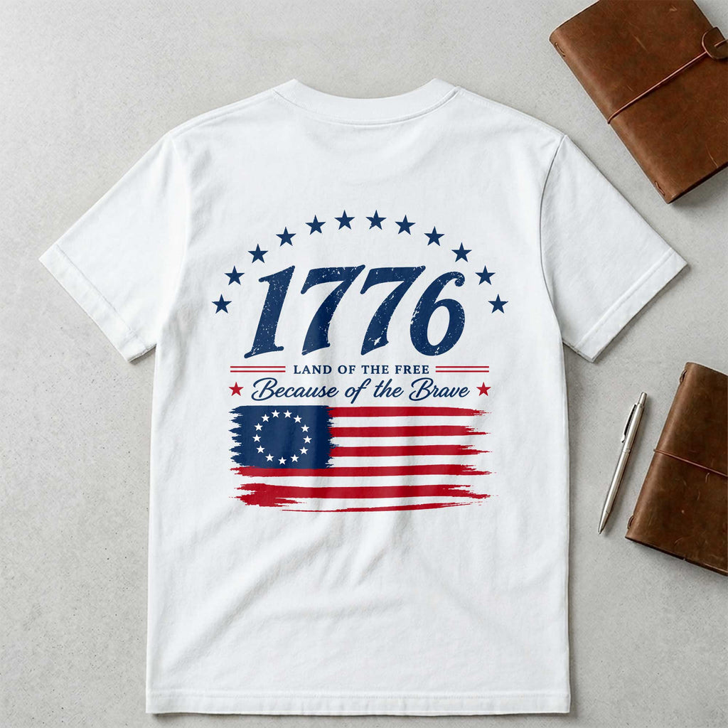 Personalized Patriotic T-Shirt Custom Front Back for 4th of July T-Shirt Font and Back GradoCreations