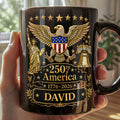 Personalized Black Mug Custom Eagle Design Gift for Dad Black Mug GradoCreations