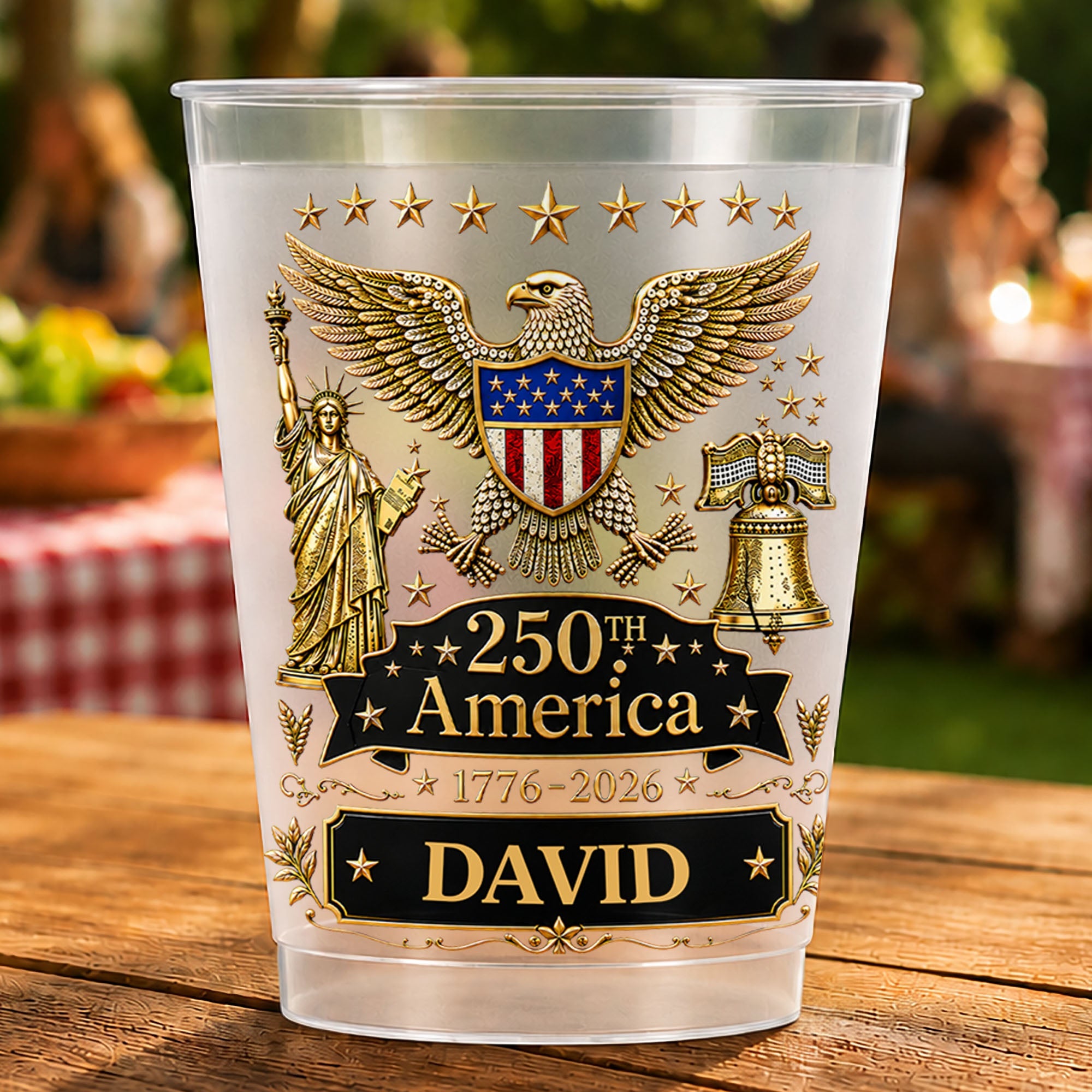 Personalized Frosted Cups Custom Name Independence Day Gift Frosted Cups GradoCreations