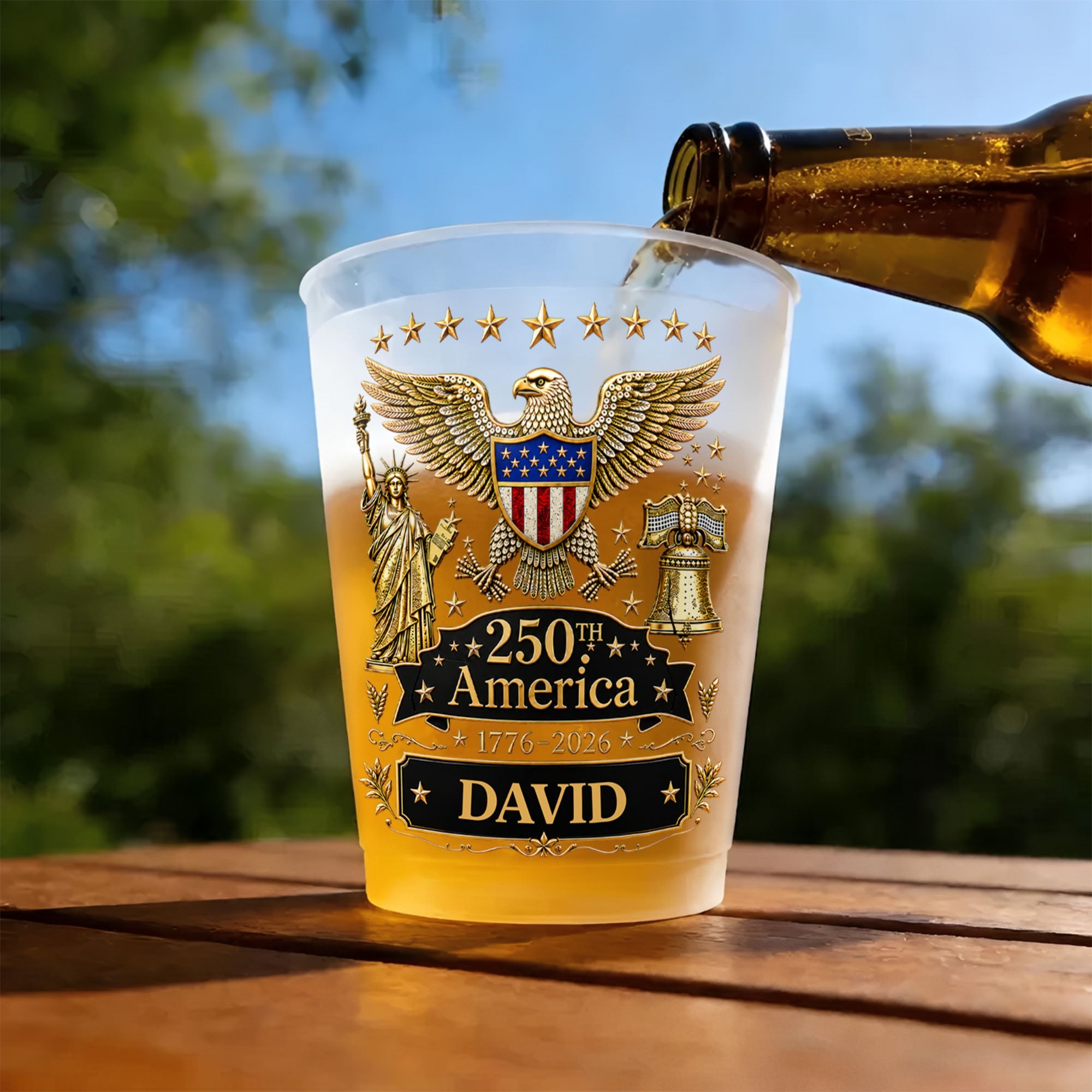 Personalized Frosted Cups Custom Name Independence Day Gift Frosted Cups GradoCreations