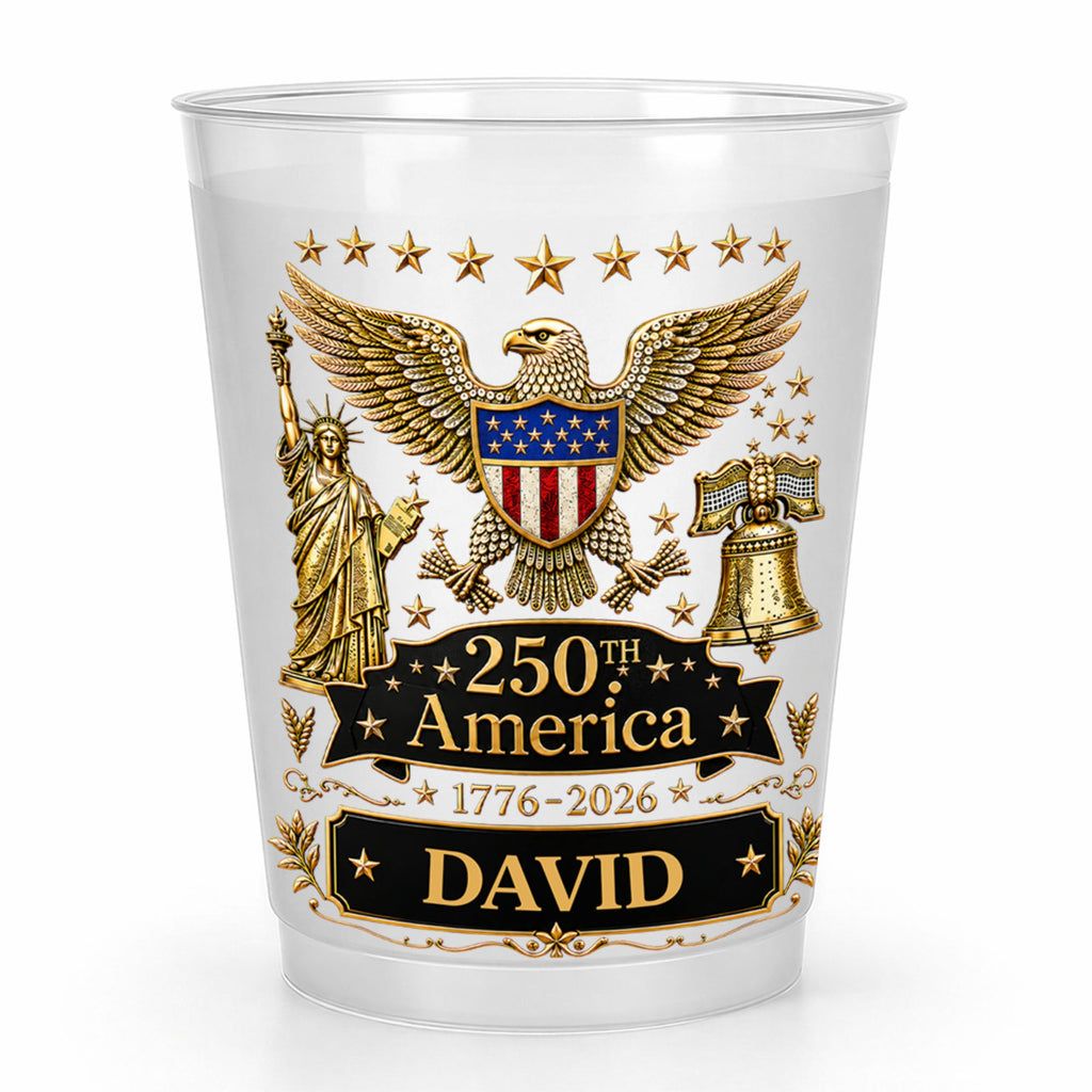 Personalized Frosted Cups Custom Name Independence Day Gift Frosted Cups GradoCreations
