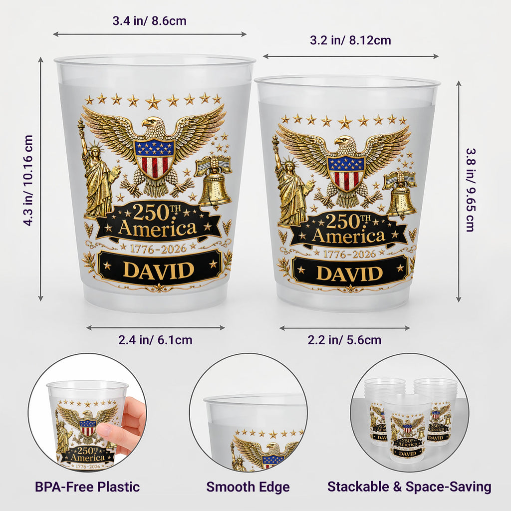 Personalized Frosted Cups Custom Name Independence Day Gift Frosted Cups GradoCreations
