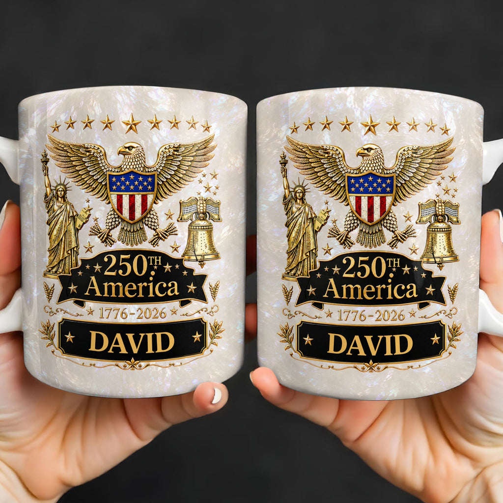Personalized Independence Day Mug Custom Name Gift for Dad Edge-to-edge Mug GradoCreations