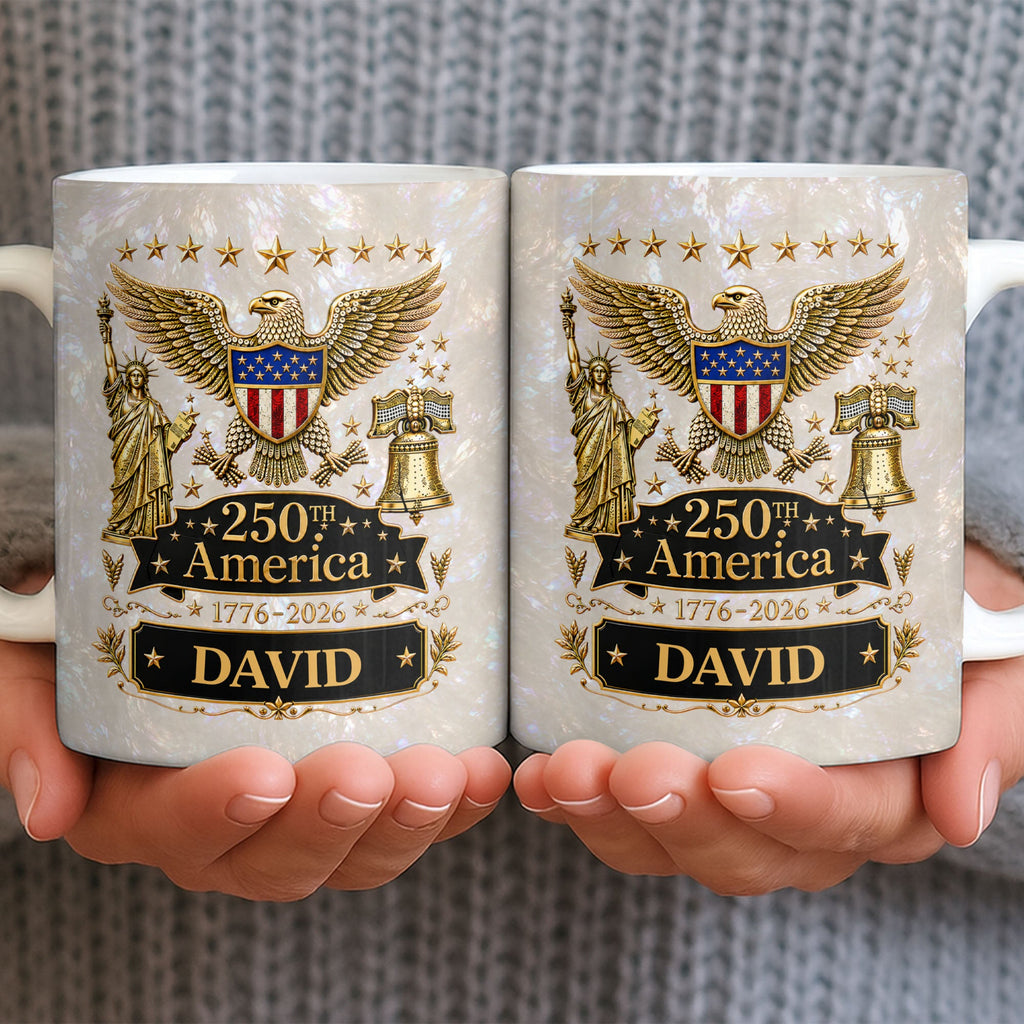 Personalized Independence Day Mug Custom Name Gift for Dad Edge-to-edge Mug GradoCreations