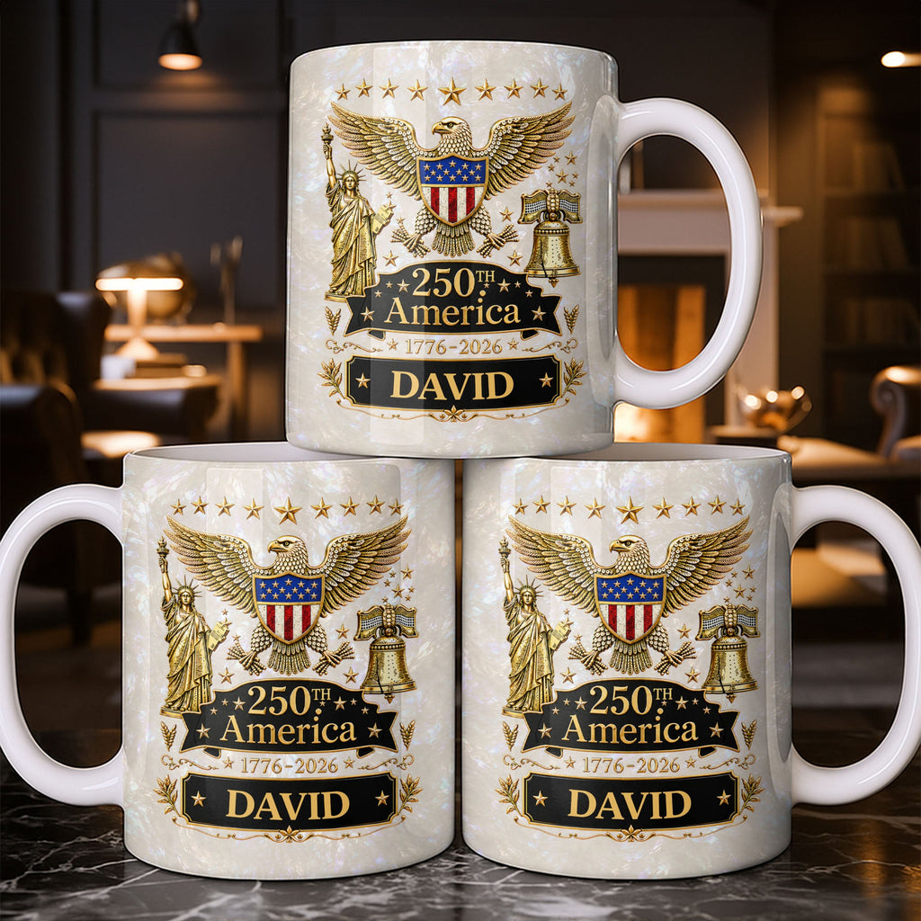 Personalized Independence Day Mug Custom Name Gift for Dad Edge-to-edge Mug GradoCreations