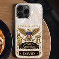 Personalized Clear Phone Case Eagle Statue Liberty Bell Gift for Dad Clear Phone Case GradoCreations