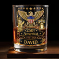 Personalized Custom Whiskey Glass with Patriotic Eagle Design for Dad – Ideal Father's Day Gift Whiskey Glass GradoCreations