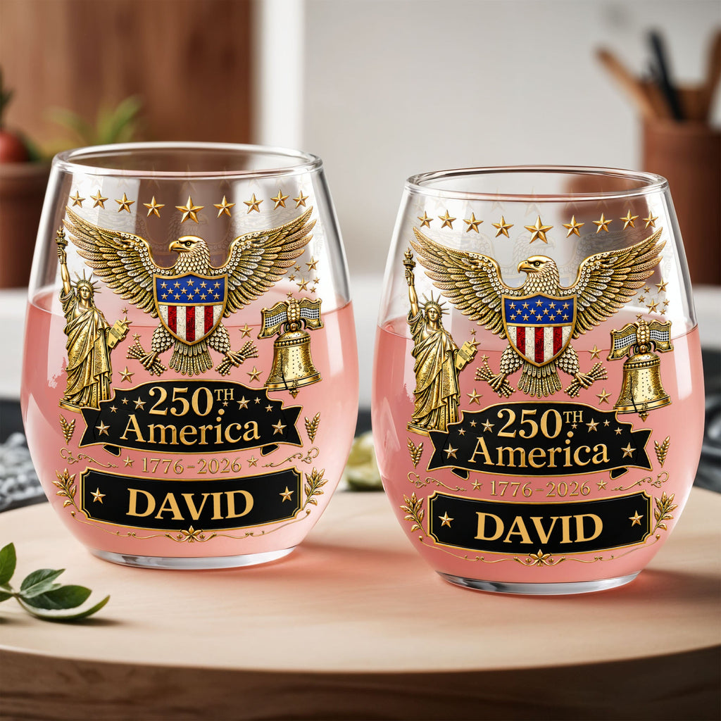 Personalized Stemless Wine Glass 250th Anniversary Gift Idea Wine Glasses GradoCreations