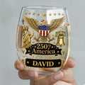 Personalized Stemless Wine Glass 250th Anniversary Gift Idea Wine Glasses GradoCreations