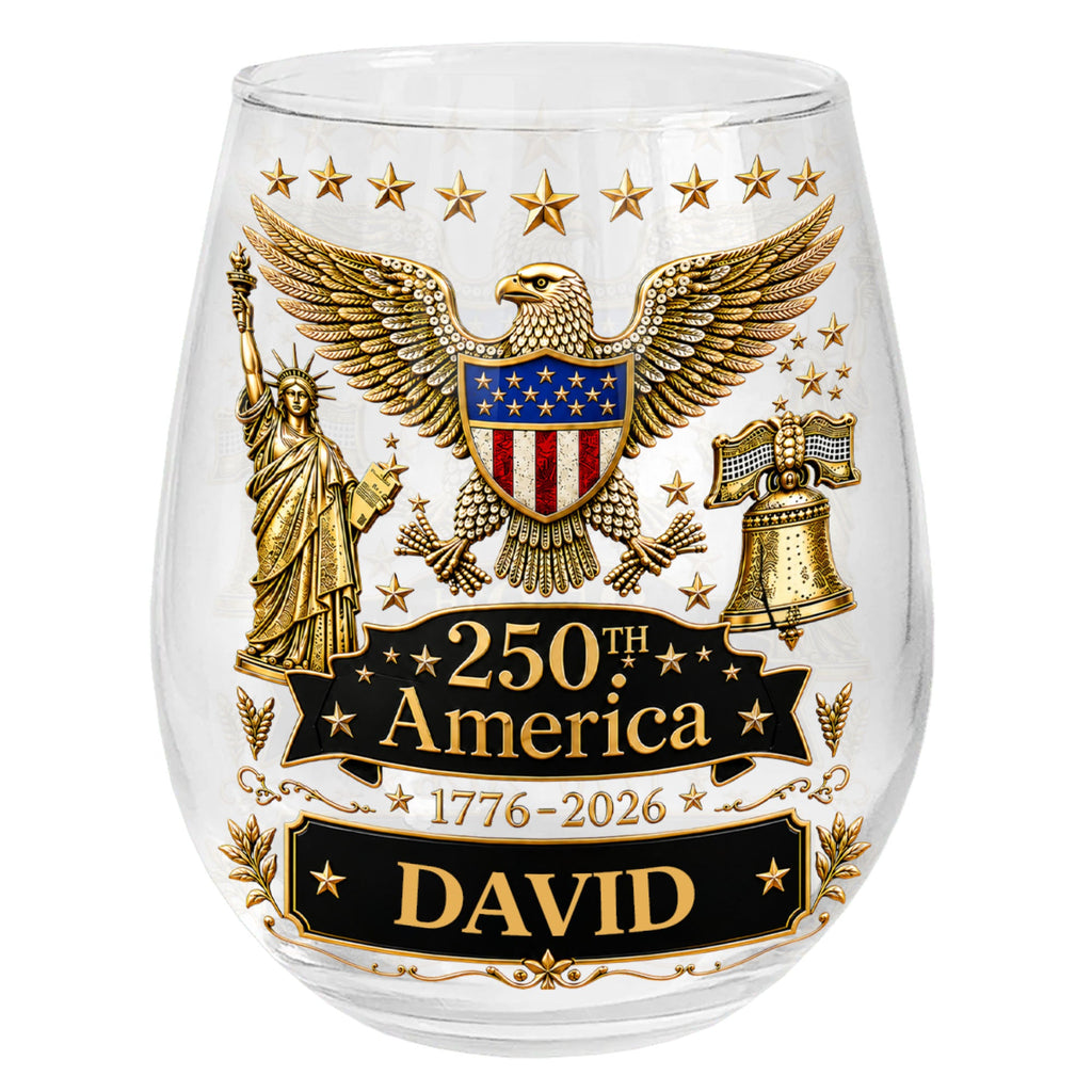 Personalized Stemless Wine Glass 250th Anniversary Gift Idea Wine Glasses GradoCreations