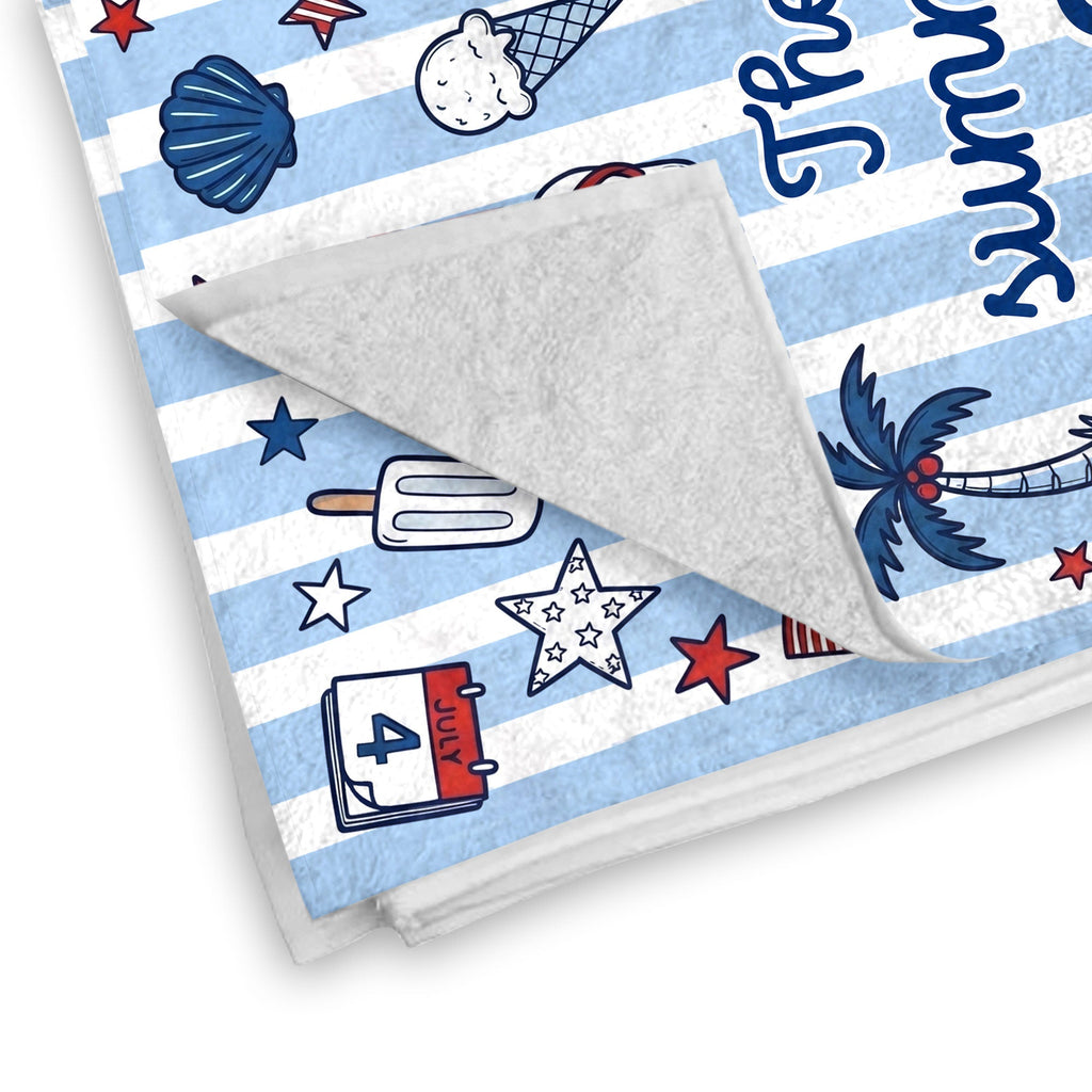 Personalized USA Flag Microfiber Beach Towel Gift for Family Beach Towels GradoCreations