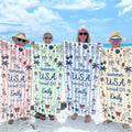 Personalized USA Flag Microfiber Beach Towel Gift for Family Beach Towels GradoCreations