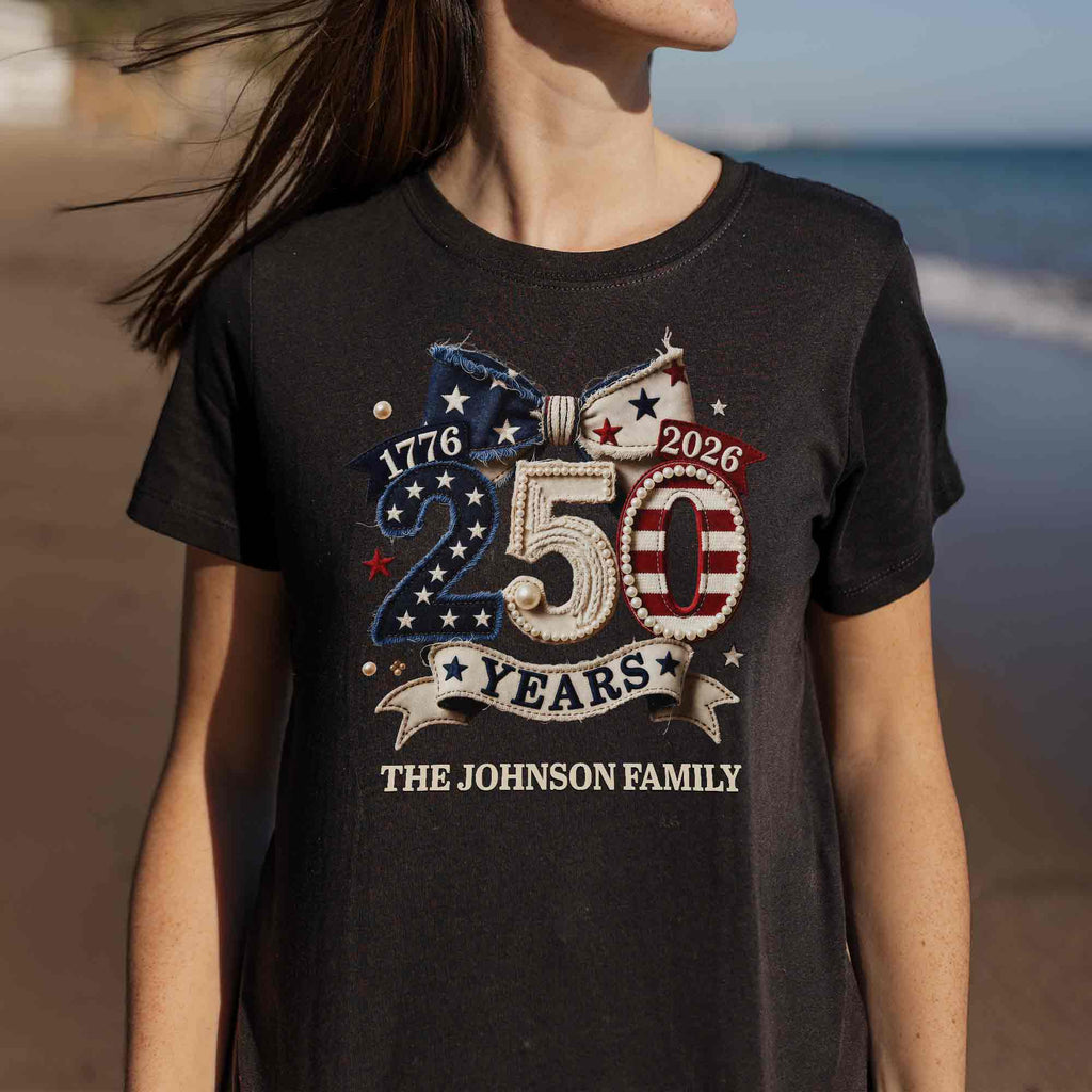 Personalized Family Name Stars Stripes T-Shirt Hoodie Gift Shirt GradoCreations