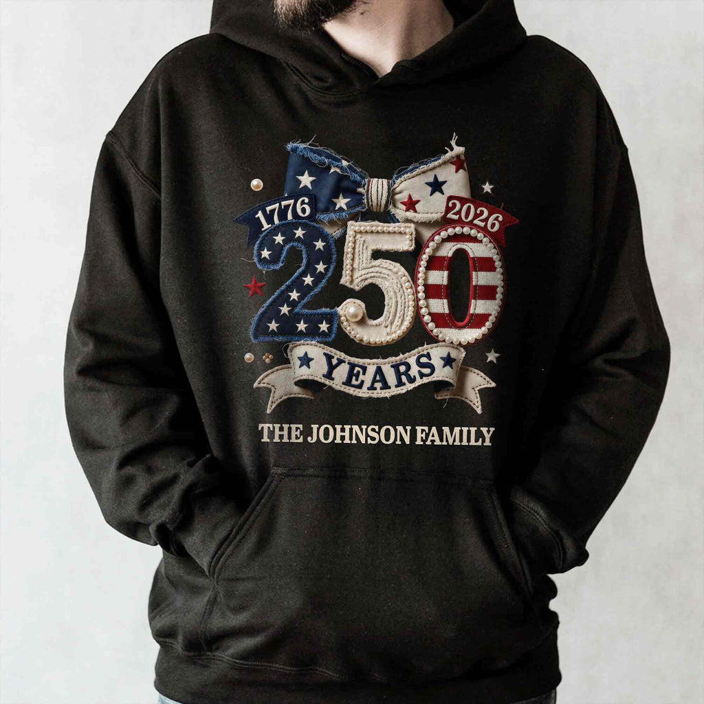 Personalized Family Name Stars Stripes T-Shirt Hoodie Gift Shirt GradoCreations
