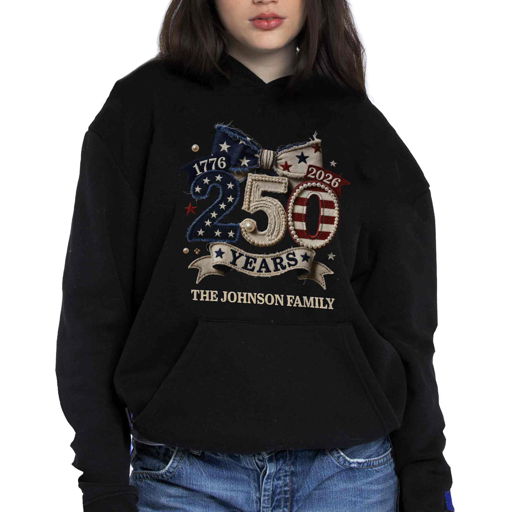 Personalized Family Name Stars Stripes T-Shirt Hoodie Gift Shirt GradoCreations