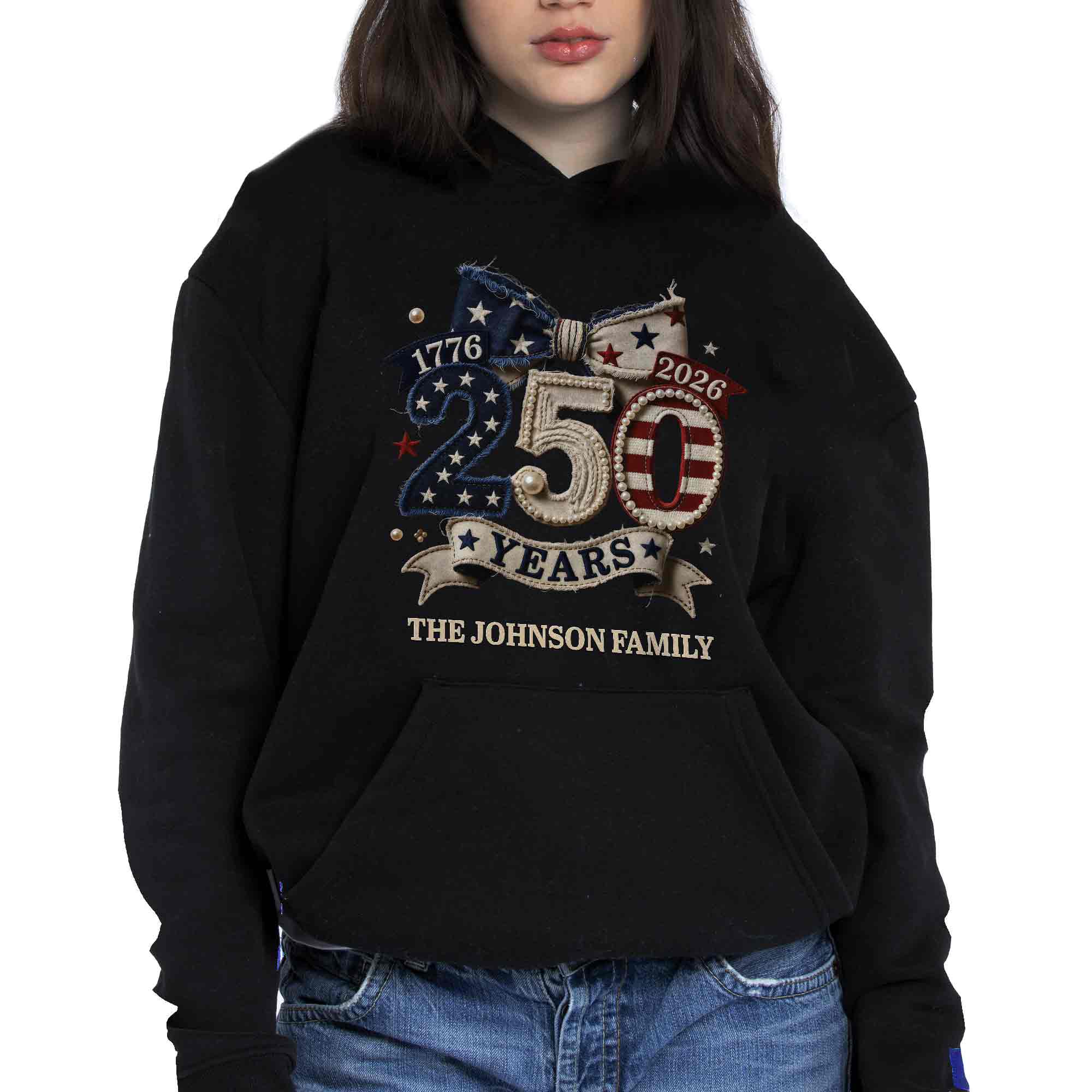 Personalized Family Name Stars Stripes T-Shirt Hoodie Gift Shirt GradoCreations