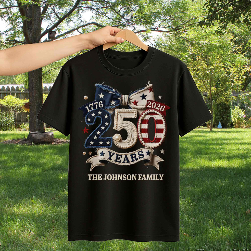 Personalized Family Name Stars Stripes T-Shirt Hoodie Gift Shirt GradoCreations