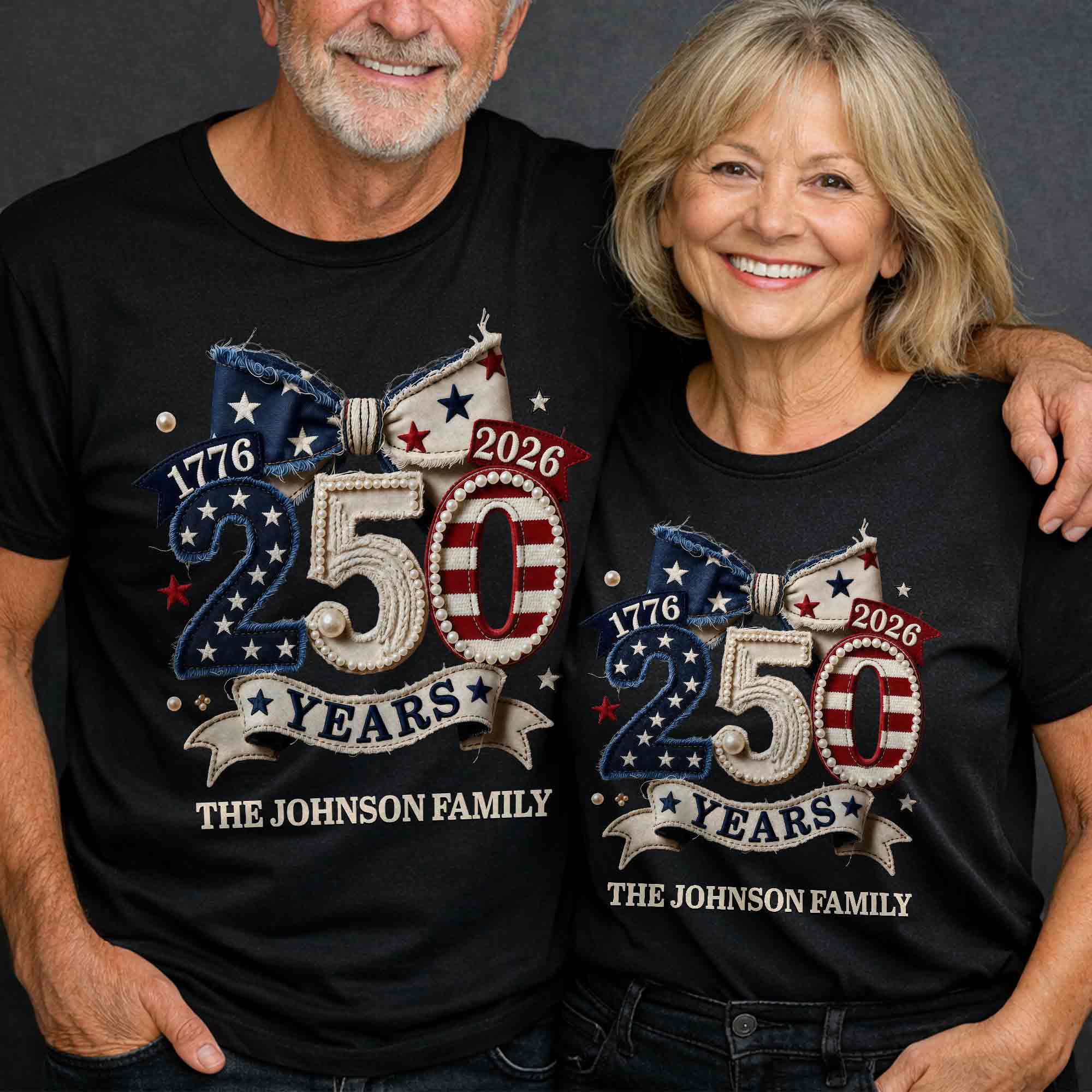 Personalized Family Name Stars Stripes T-Shirt Hoodie Gift Shirt GradoCreations