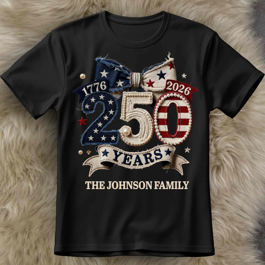 Personalized Family Name Stars Stripes T-Shirt Hoodie Gift Shirt GradoCreations