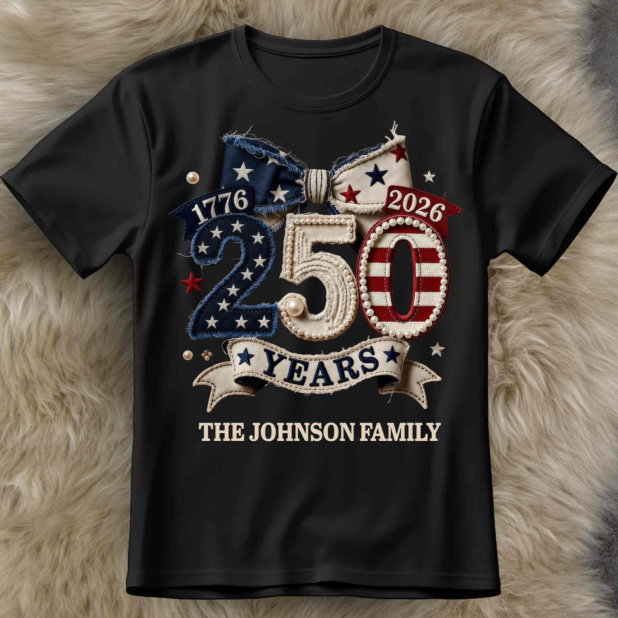 Personalized Family Name Stars Stripes T-Shirt Hoodie Gift Shirt GradoCreations