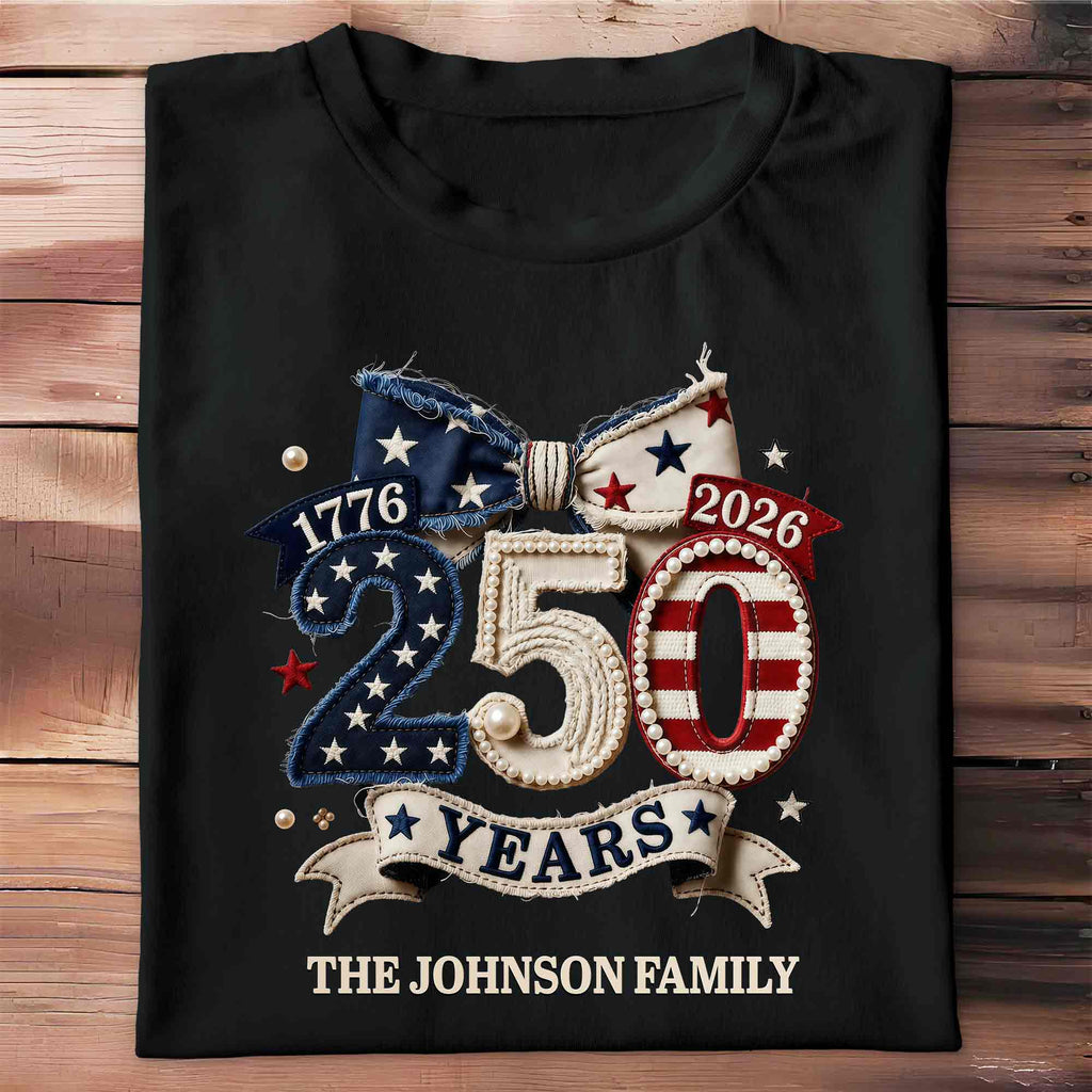 Personalized Family Name Stars Stripes T-Shirt Hoodie Gift Shirt GradoCreations
