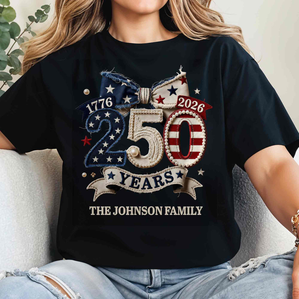 Personalized Family Name Stars Stripes T-Shirt Hoodie Gift Shirt GradoCreations