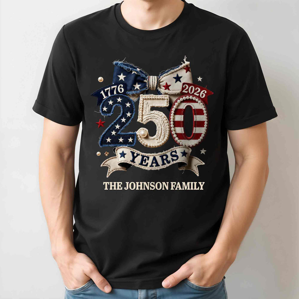Personalized Family Name Stars Stripes T-Shirt Hoodie Gift Shirt GradoCreations
