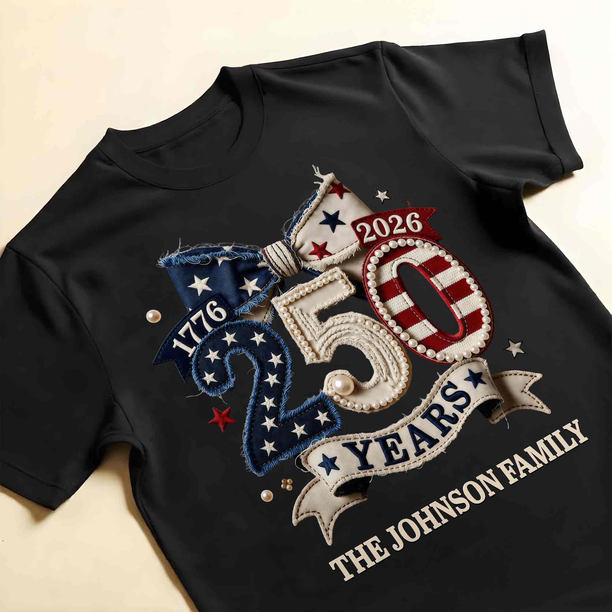 Personalized Family Name Stars Stripes T-Shirt Hoodie Gift Shirt GradoCreations