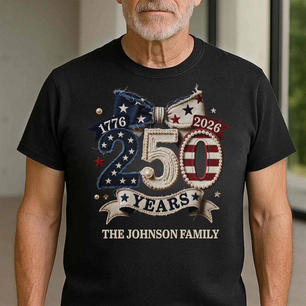 Personalized Family Name Stars Stripes T-Shirt Hoodie Gift Shirt GradoCreations