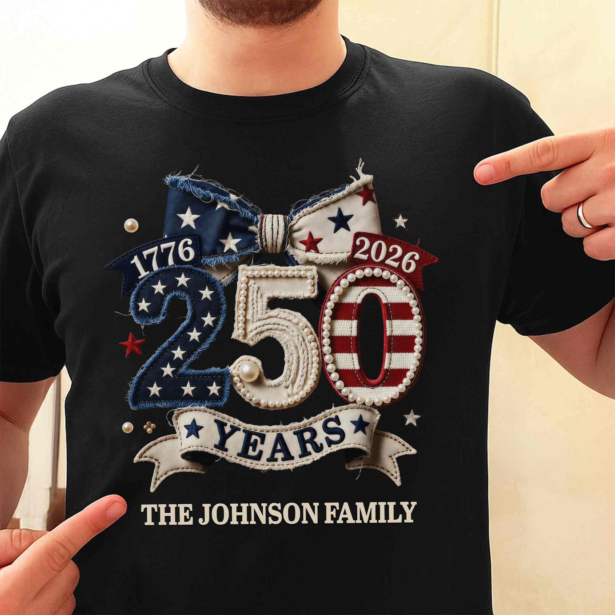 Personalized Family Name Stars Stripes T-Shirt Hoodie Gift Shirt GradoCreations