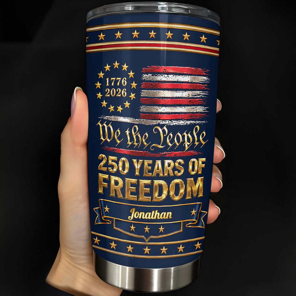 Personalized Stainless Steel Tumbler American Flag Gift for Dad Tumbler GradoCreations