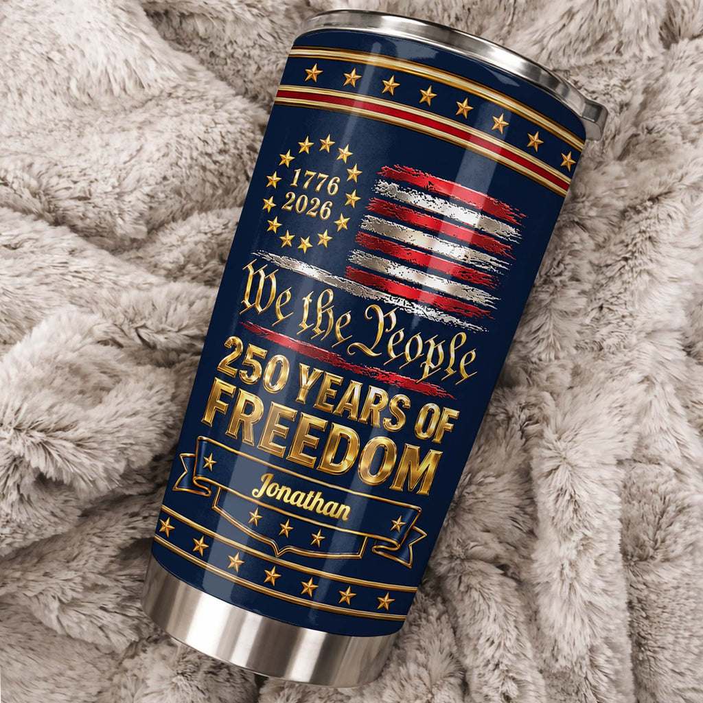 Personalized Stainless Steel Tumbler American Flag Gift for Dad Tumbler GradoCreations
