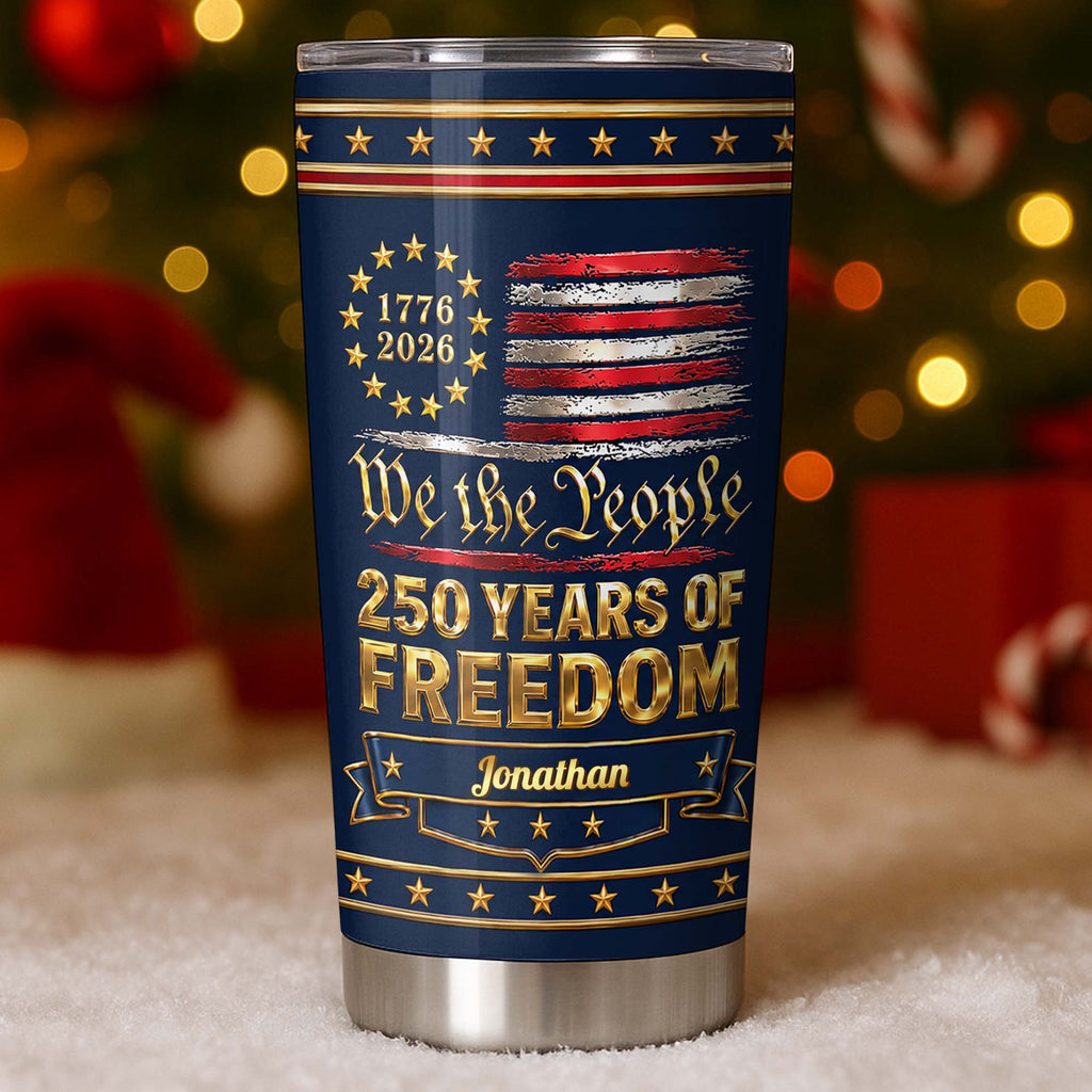 Personalized Stainless Steel Tumbler American Flag Gift for Dad Tumbler GradoCreations