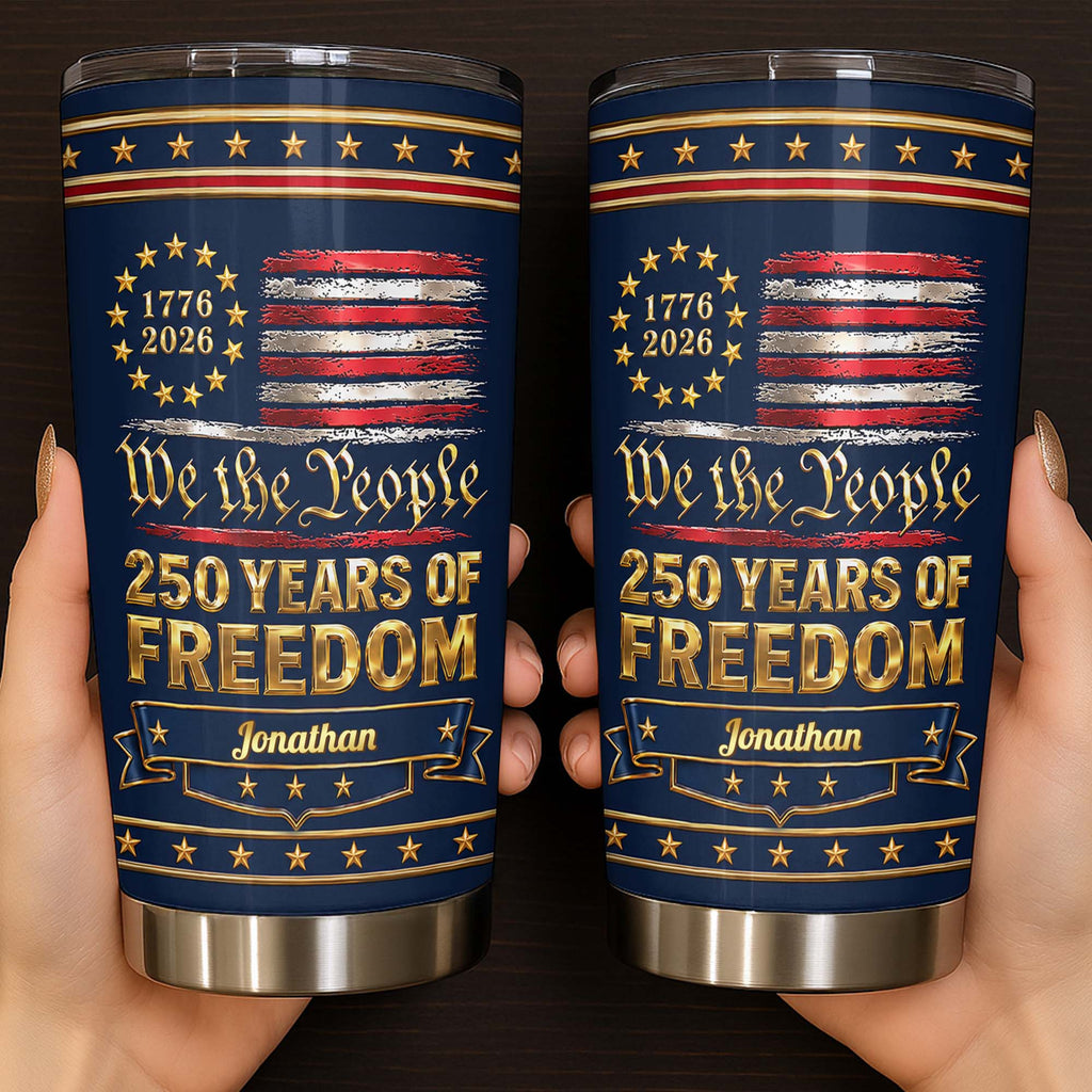 Personalized Stainless Steel Tumbler American Flag Gift for Dad Tumbler GradoCreations