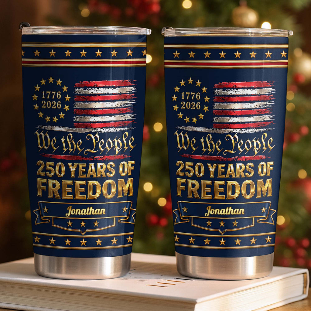 Personalized Stainless Steel Tumbler American Flag Gift for Dad Tumbler GradoCreations