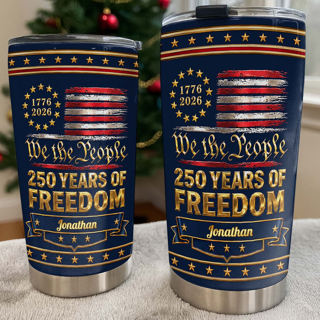 Personalized Stainless Steel Tumbler American Flag Gift for Dad Tumbler GradoCreations