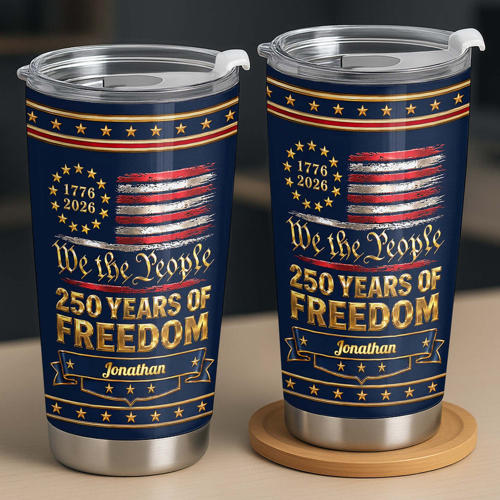 Personalized Stainless Steel Tumbler American Flag Gift for Dad Tumbler GradoCreations