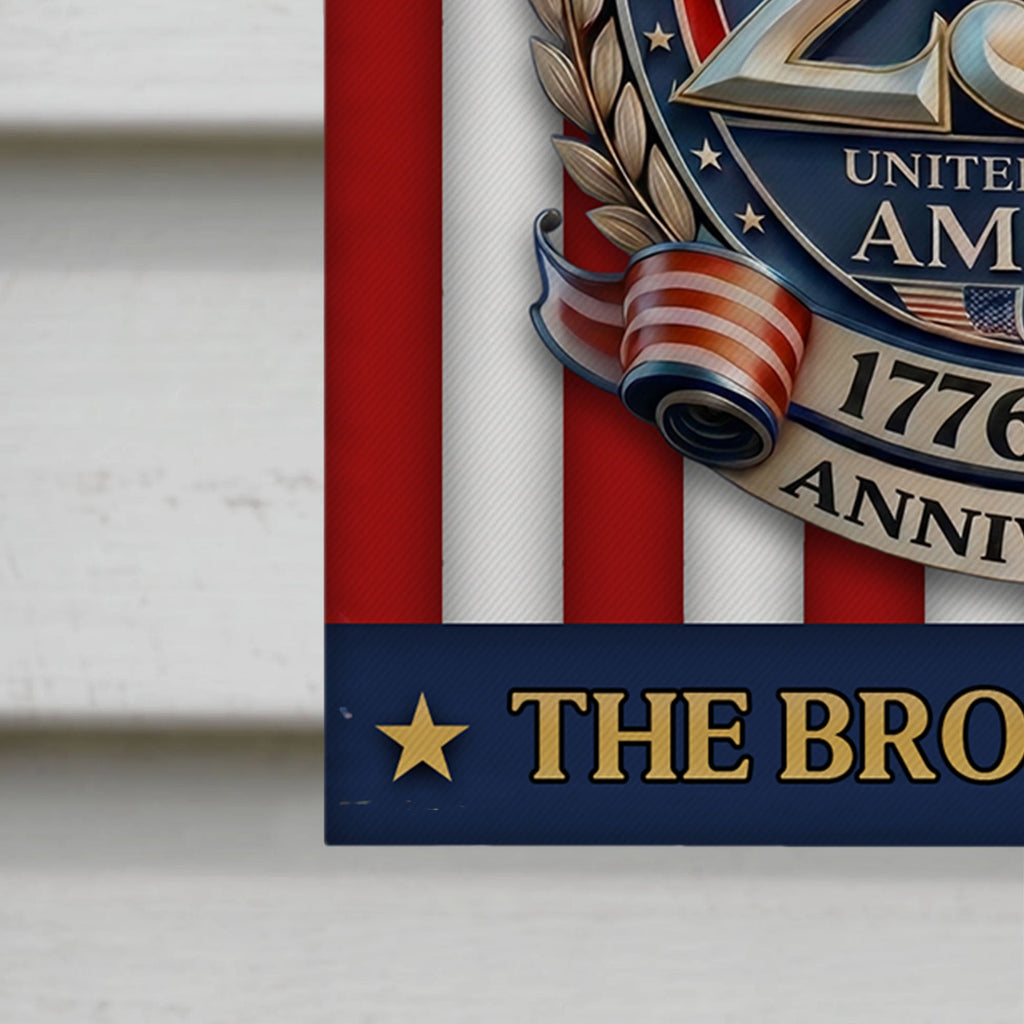Personalized Double-Sided Garden Flag Custom Family Name Eagle & American Flag 4th of July Gift Garden Flag GradoCreations