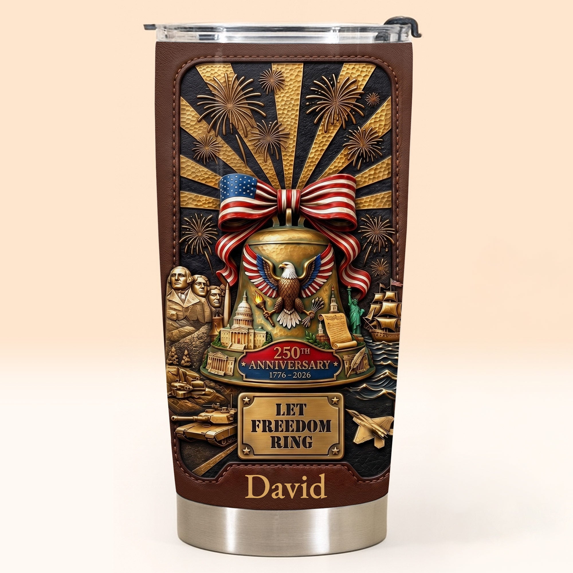 Personalized 20oz Stainless Steel Tumbler USA Theme Gift for Dad 20oz Tumbler GradoCreations