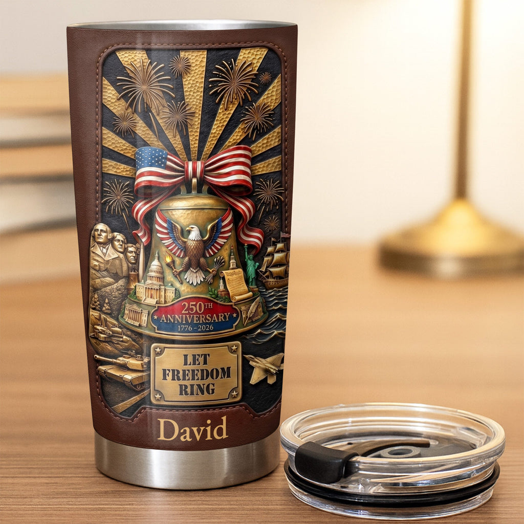 Personalized 20oz Stainless Steel Tumbler USA Theme Gift for Dad 20oz Tumbler GradoCreations
