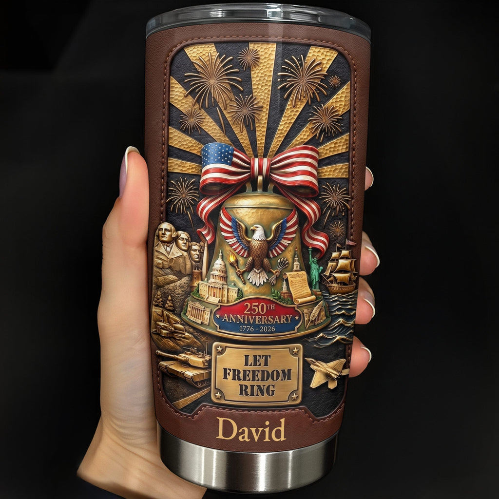 Personalized 20oz Stainless Steel Tumbler USA Theme Gift for Dad 20oz Tumbler GradoCreations