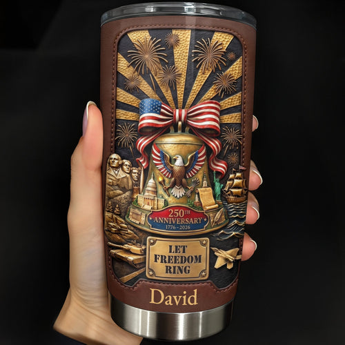 Personalized 20oz Stainless Steel Tumbler USA Theme Gift for Dad 20oz Tumbler GradoCreations