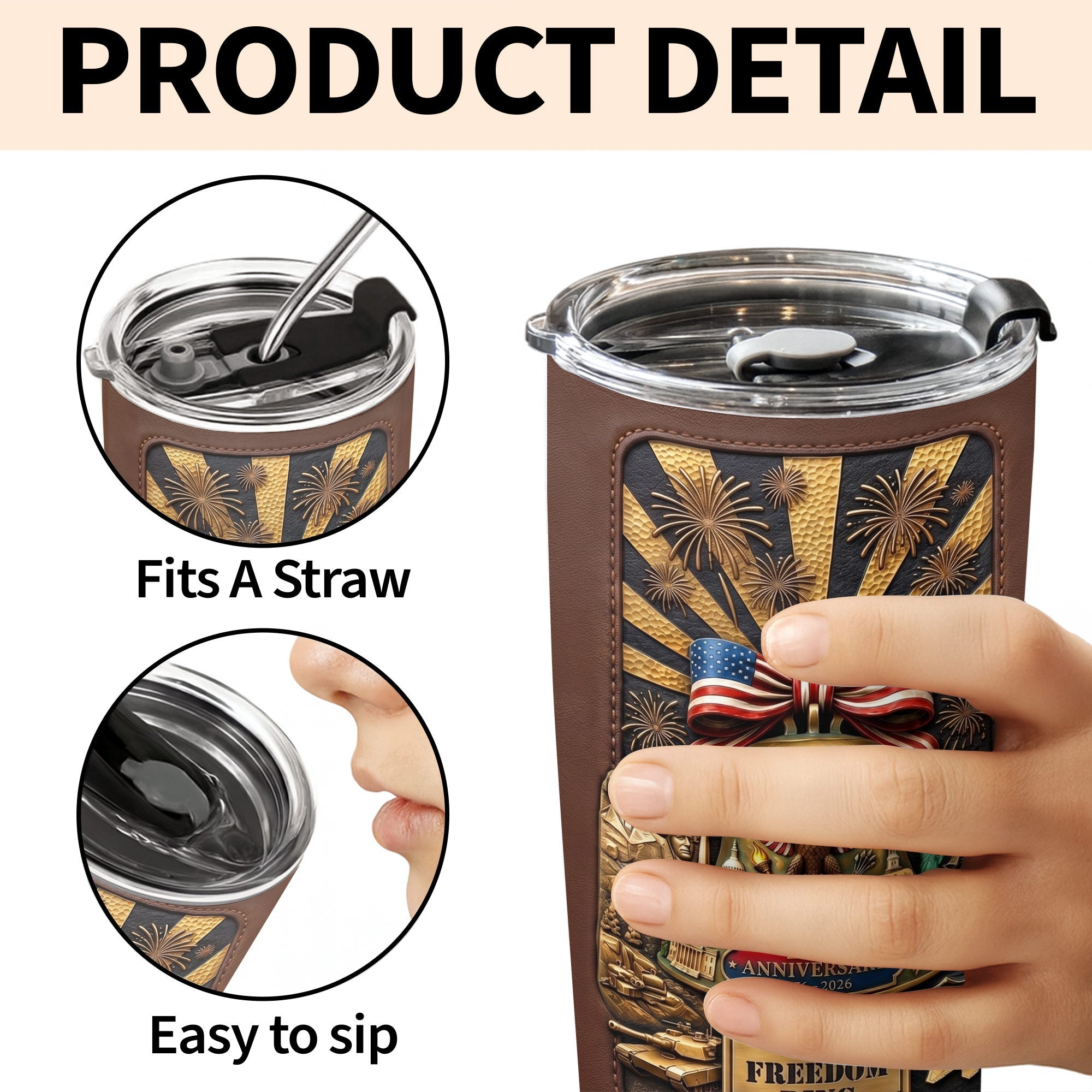 Personalized 20oz Stainless Steel Tumbler USA Theme Gift for Dad 20oz Tumbler GradoCreations