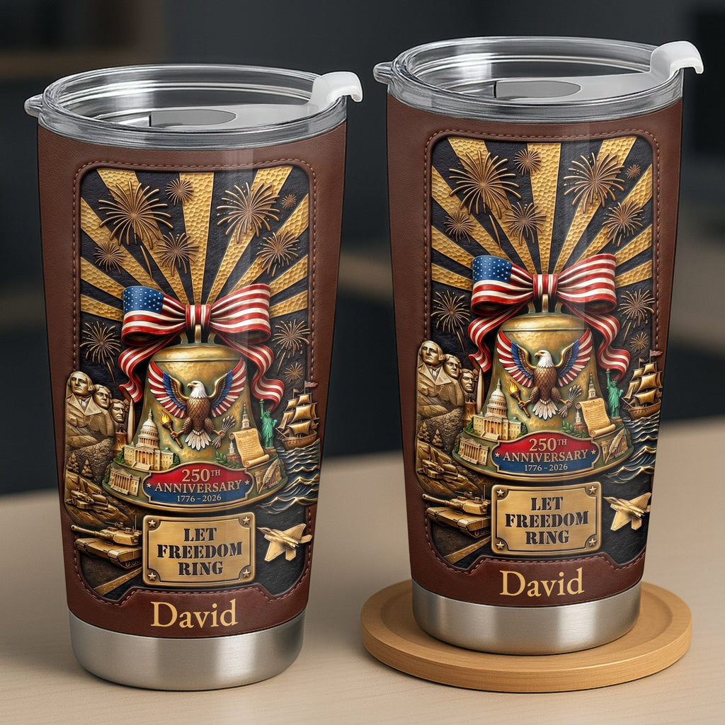 Personalized 20oz Stainless Steel Tumbler USA Theme Gift for Dad 20oz Tumbler GradoCreations