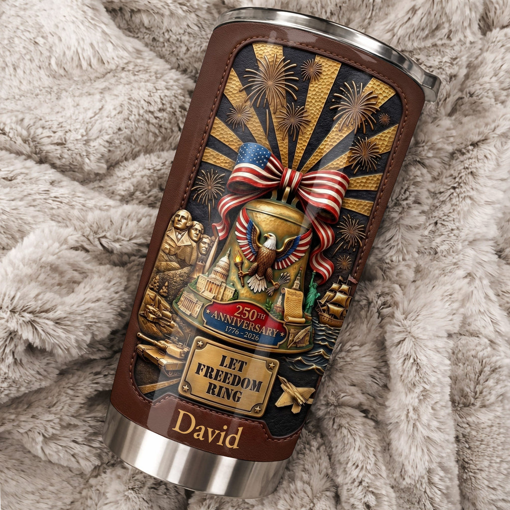 Personalized 20oz Stainless Steel Tumbler USA Theme Gift for Dad 20oz Tumbler GradoCreations