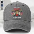 Personalized Washed Denim Cap Custom Family Name 4th of July Gift Washed Denim Cap GradoCreations