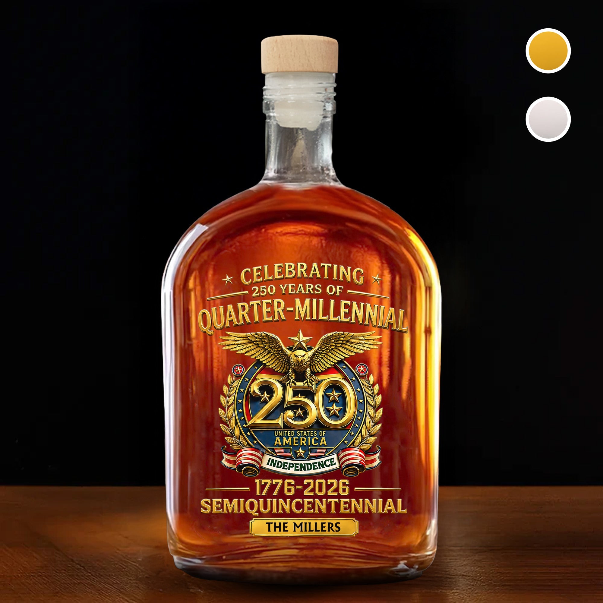 Personalized Whiskey Bottle Custom Name Gift for Dad 4th of July Whiskey Bottle GradoCreations